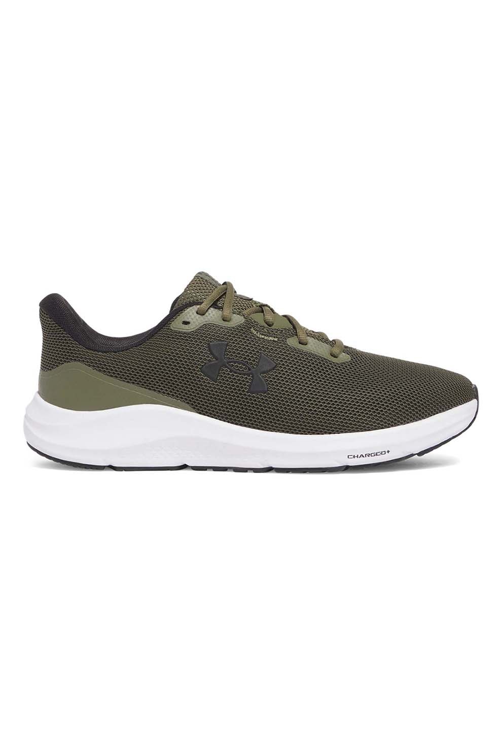 Under Armour, Pantofi din plasa, pentru alergare Charged Pursuit 4, Verde padure, 9