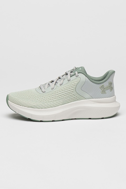 Under Armour, Pantofi Charged Rogue 5 cu logo pentru alergare, Verde pal