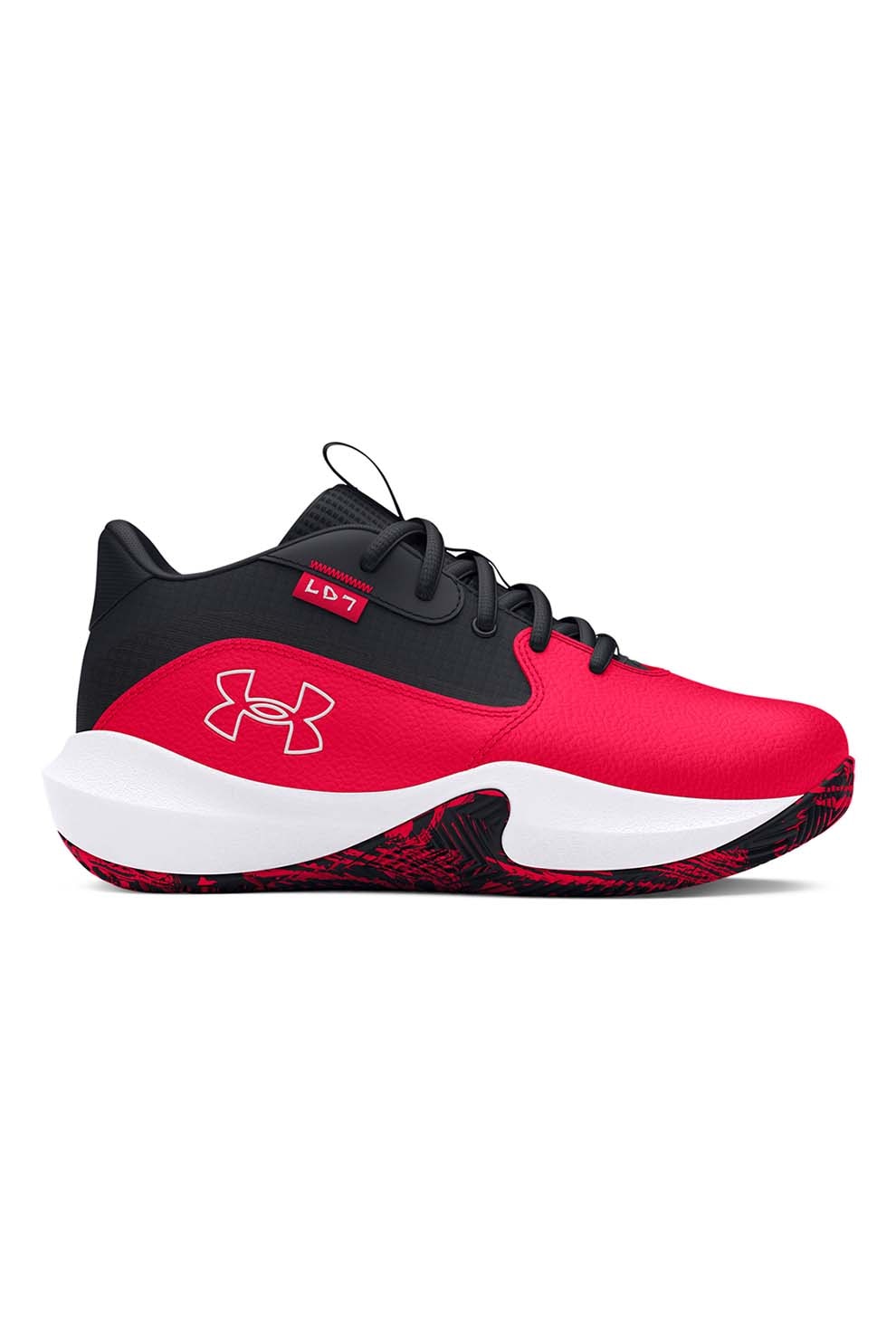 Under Armour, Pantofi Lockdown 7 pentru baschet, Rosu, Negru, 31 EU