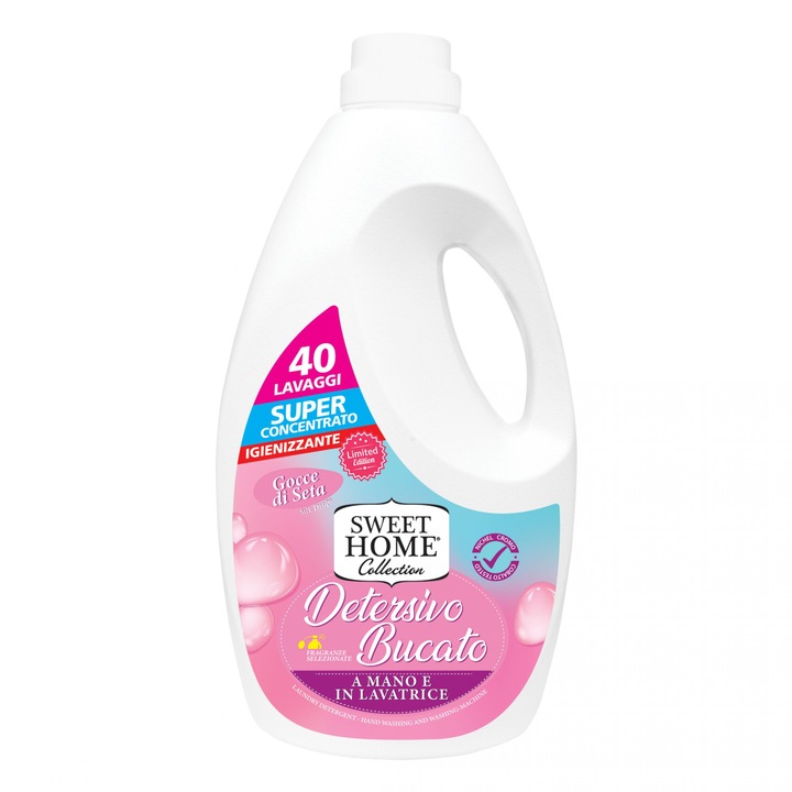 Detergent lichid pentru rufe Sweet Home Silk Drops, 40 spalari, 2000 ml