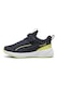 Puma, Pantofi sport Flyer 3 de plasa cu sireturi elastice, Albastru ultramarin, Verde lime, 33 EU