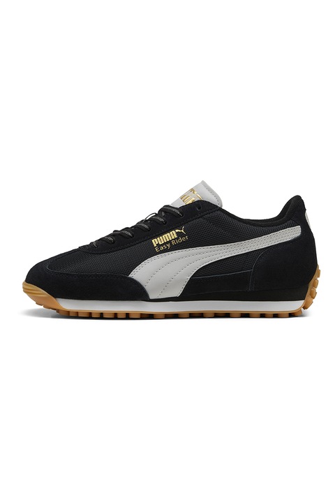 Puma, Унисекс спортни обувки Easy Rider с кожа, Черен/Светло сив