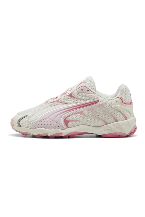 Puma, Pantofi sport Inhale cu garnituri sintetice, Alb/Roz