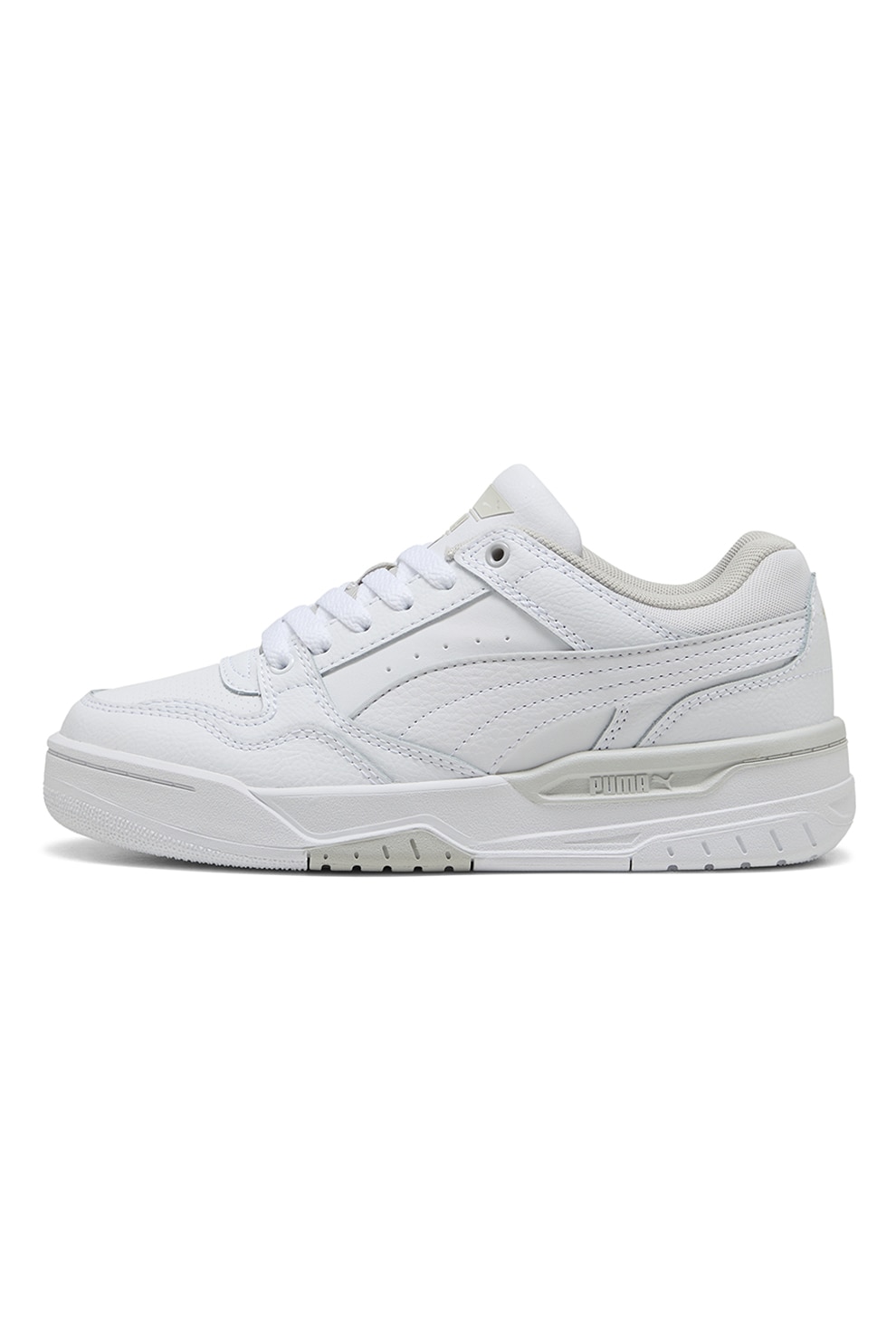 Puma, Pantofi sport Rebound Retro cu insertii de piele, Alb optic, 37 EU