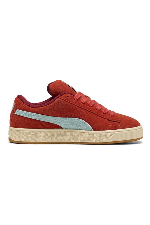 Puma, Pantofi sport de piele intoarsa cu logo, Rosu
