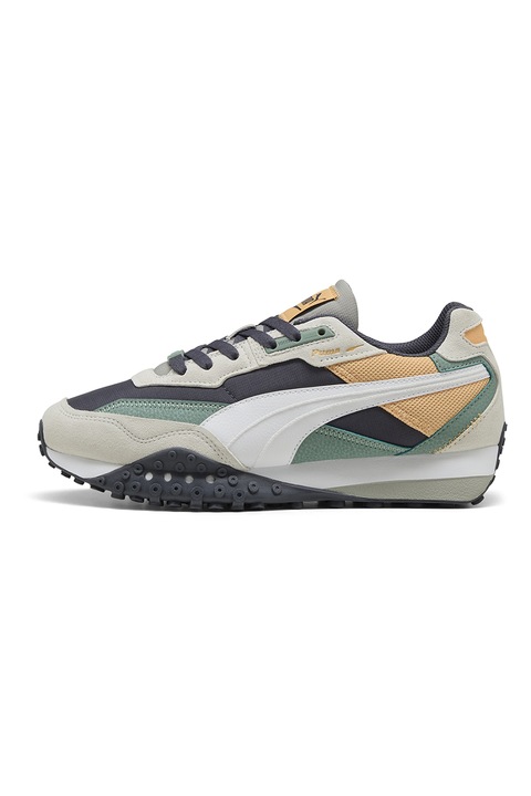 Puma, Blktop Rider sneaker nyersbőr részletekkel, Narancssárga/Drapp/Tengerészkék