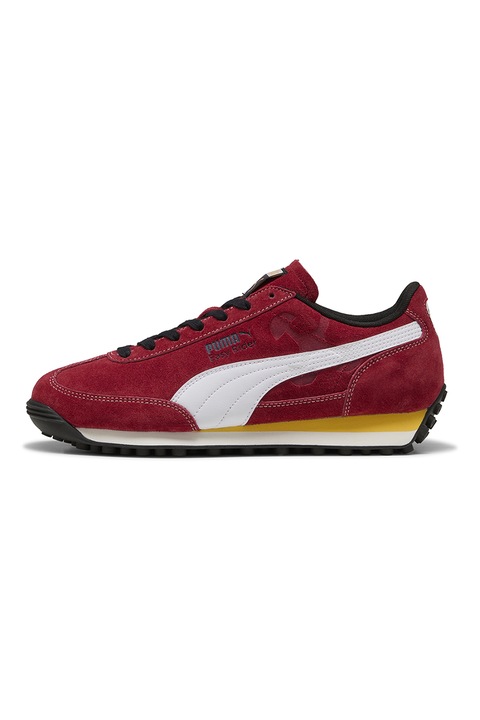 Puma, Pantofi sport cu garnituri din piele intoarsa Easy Rider, Rosu inchis