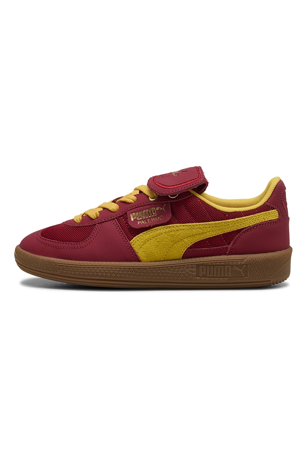 Puma, Pantofi sport cu aspect contrastant, Rosu inchis, Maro Ocru, 39 EU
