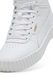 Puma, Pantofi sport mid-high din piele Carinna 3.0, Auriu/Alb optic
