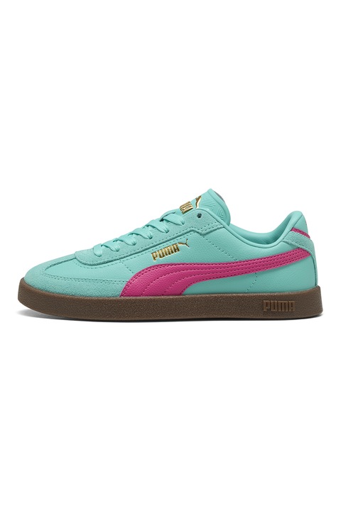 Puma, Club II Era műbőr sneaker nyersbőr részletekkel, Zöld/Fukszia