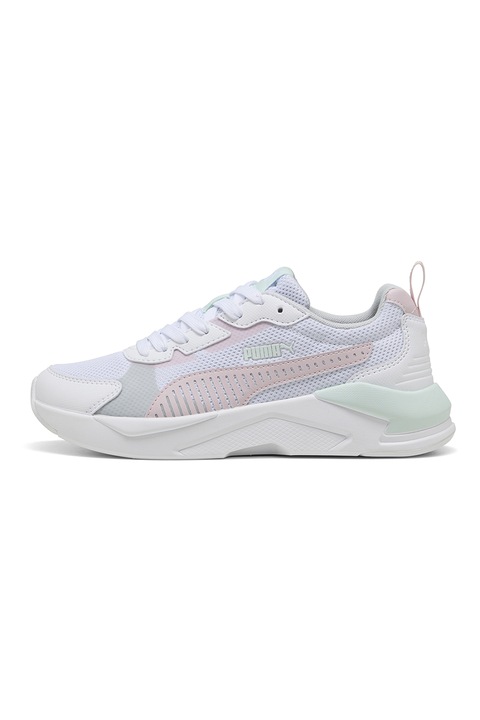 Puma, X-Ray 3 hálós sneaker műbőr betétekkel, Fehér/Pasztellrózsaszín/Mentazöld