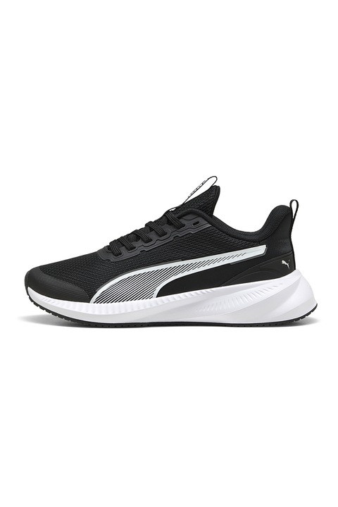 Puma, Pantofi sport Flyer Lite 3 de plasa cu logo, Alb/Negru