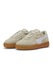 Puma, Pantofi sport Palermo Moda Xtra Gum low-cut, Alb/Maro nisip