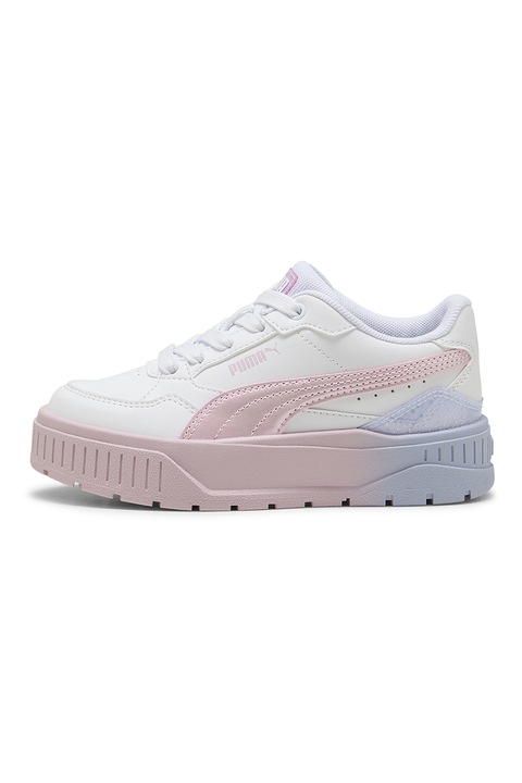 Puma, Pantofi sport low-cut flatform, Alb/Roz