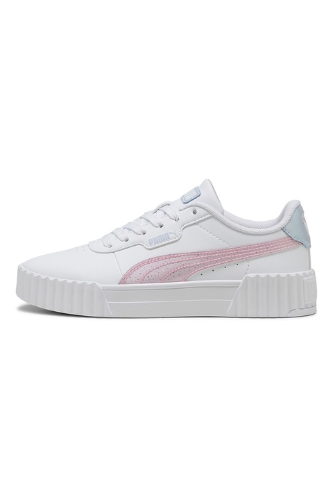 Puma, Pantofi sport Carina 3.0 Blurry Dreams, Alb/Roz prafuit