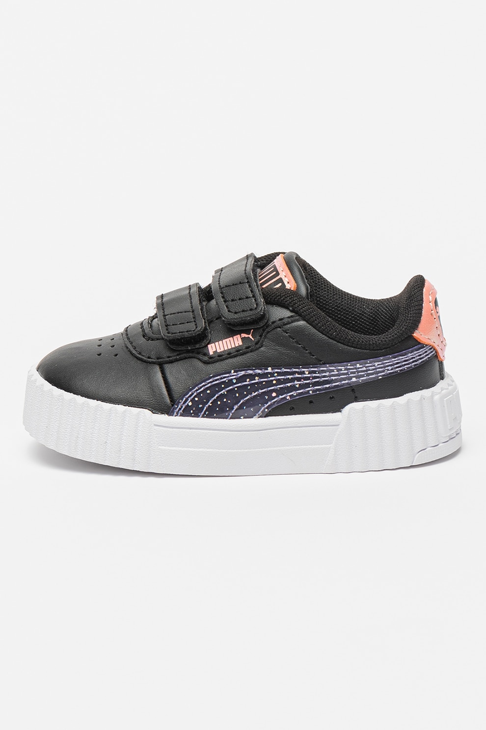 Puma, Pantofi sport Carina cu velcro 3.0 Blurry Dreams, Negru, Violet, 20 EU