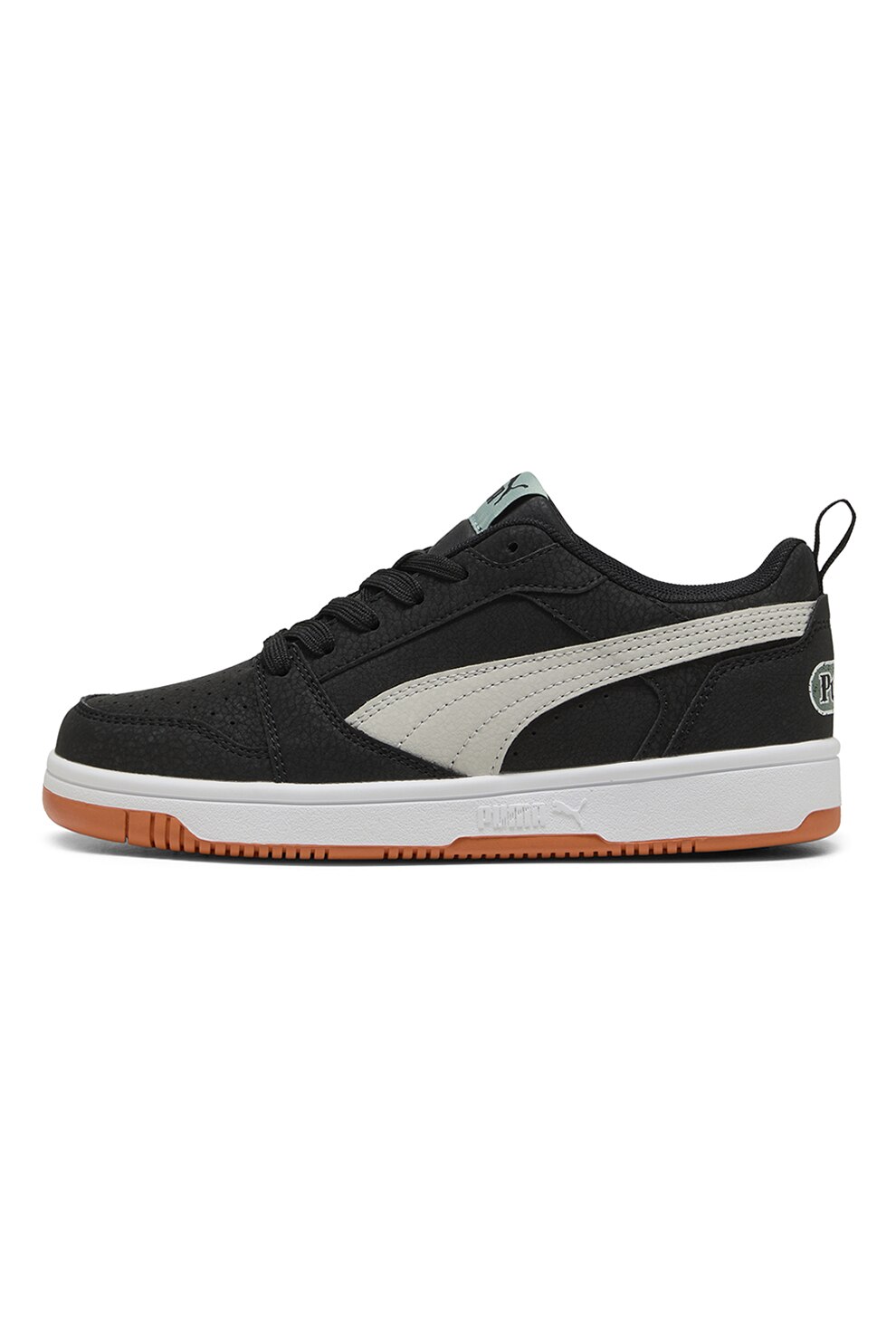 Puma, Pantofi sport de piele ecologica cu model colorblock, Negru, Gri, 37 EU