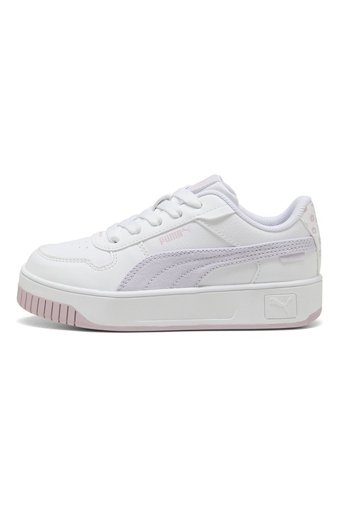 Puma, Pantofi sport de piele ecologica Carina Street, Lila/Alb optic