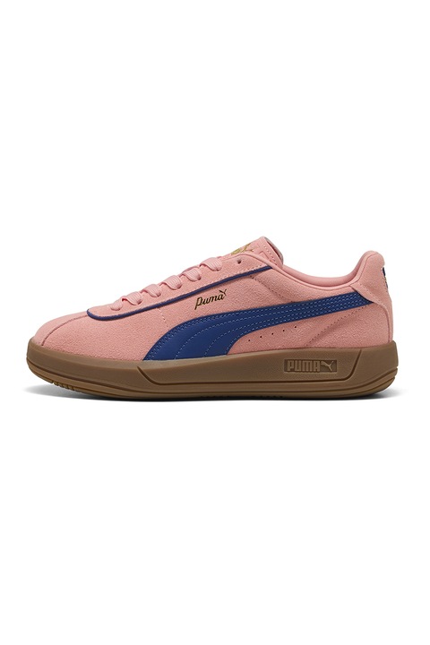 Puma, Велурени спортни обувки Klassika, Бледочервен, Син, 7.5