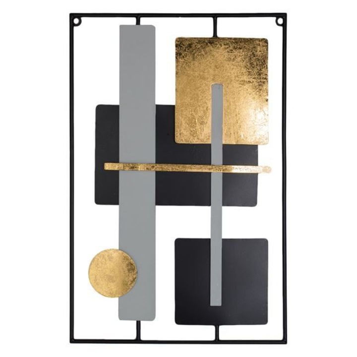 Tablou Metalic Negru Auriu ”Abstract” 40x60cm