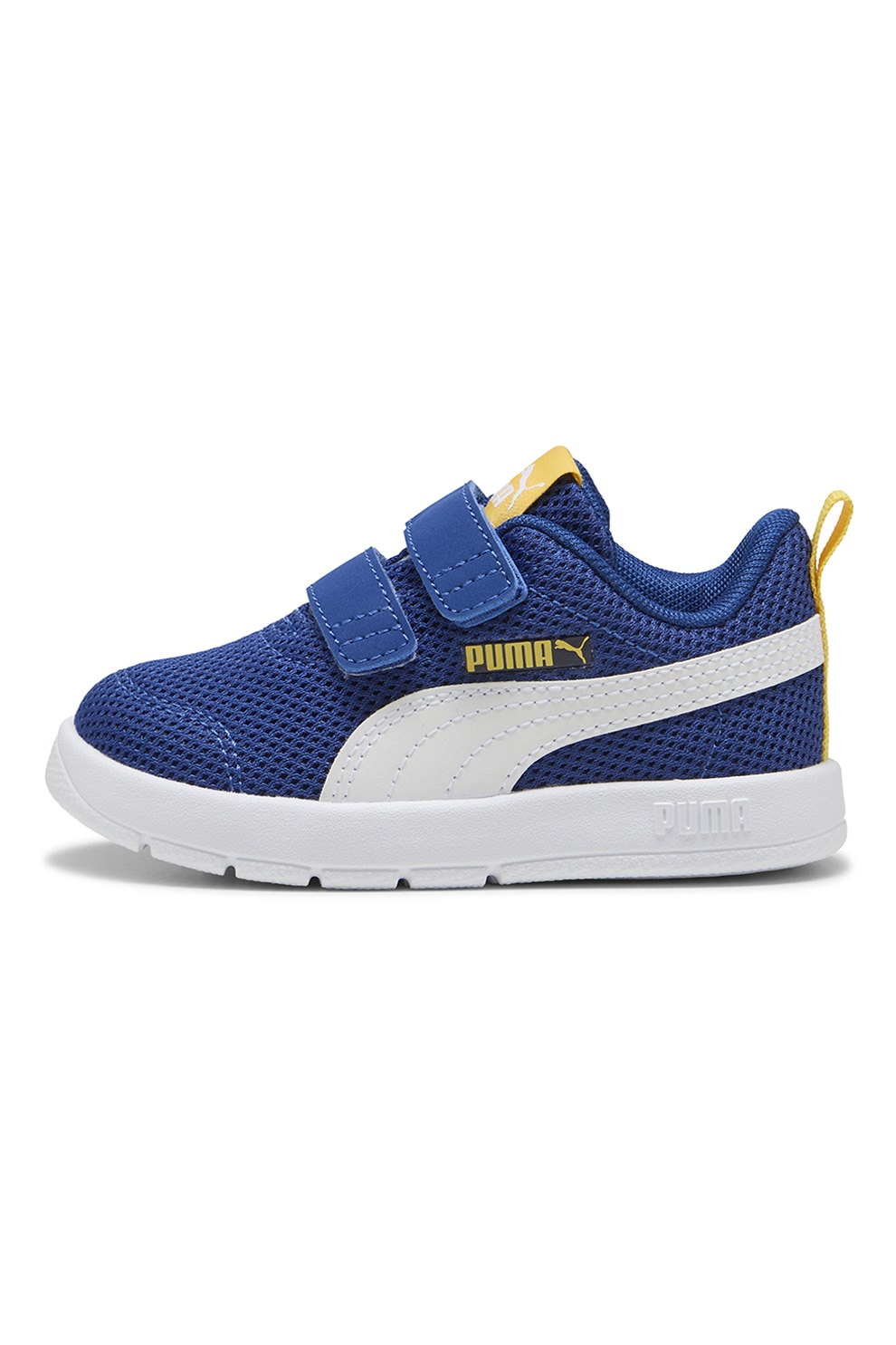Puma, Pantofi sport Courtflex V3 de plasa cu benzi cu inchidere velcro, Albastru royal, 22 EU
