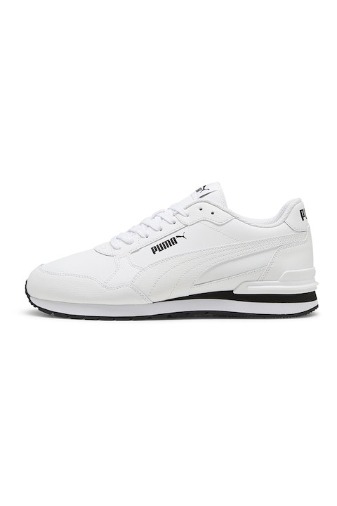 Puma, ST Runner v4 bőr és műbőr sneaker, Fekete/Fehér