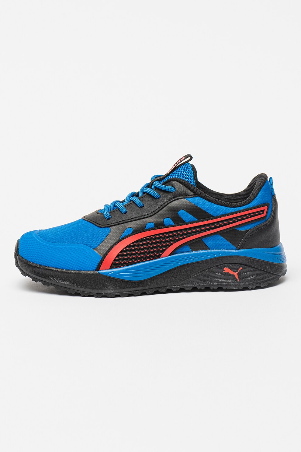 Puma, Pantofi sport cu detalii contrastante Excursion, Negru, Albastru royal, 28.5 EU