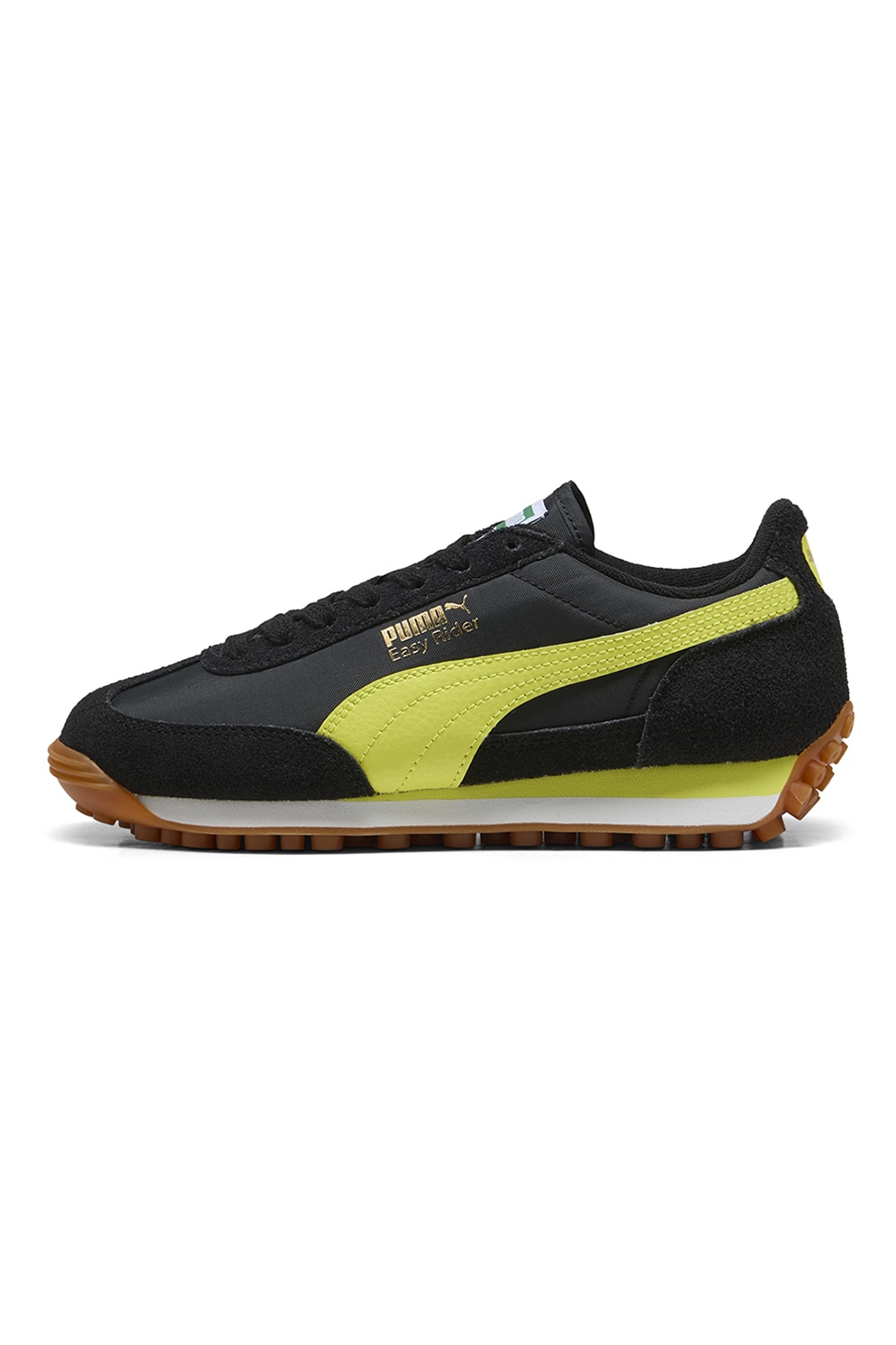 Puma, Pantofi sport de piele cu garnituri de piele intoarsa Whirlwind, Negru, Galben, 35.5 EU