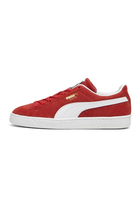 Puma, Pantofi sport de piele intoarsa cu garnituri de piele ecologica, Rosu vermillion