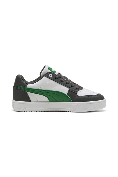 Puma, Pantofi sport Caven 2.0 de piele ecologica, Alb, Verde, Gri antracit, 38.5 EU