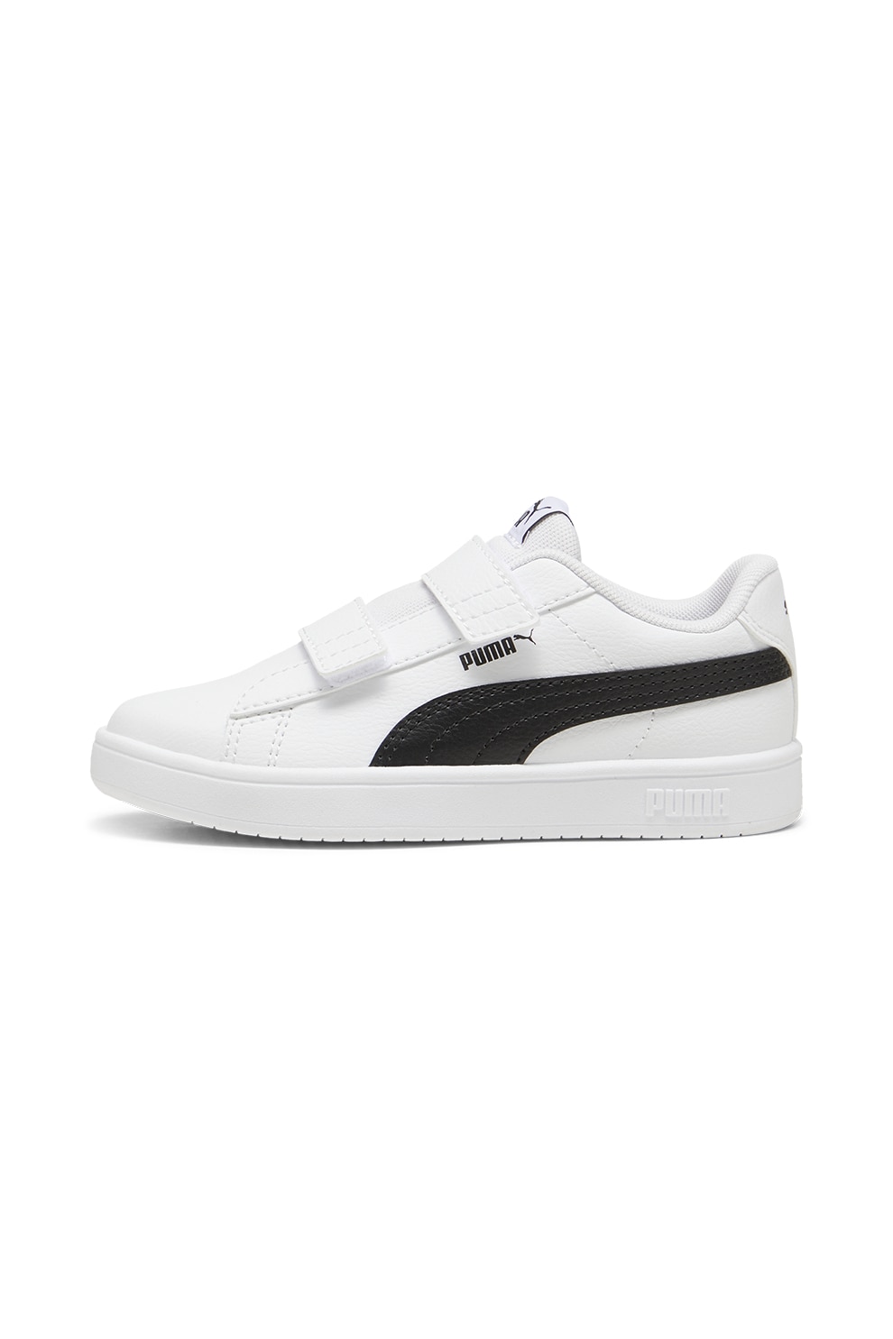 Puma, Pantofi sport Rickie Classic cu velcro, Negru, Alb optic, 32 EU