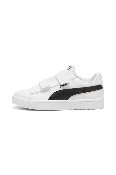 Puma, Pantofi sport Rickie Classic cu velcro, Negru/Alb optic
