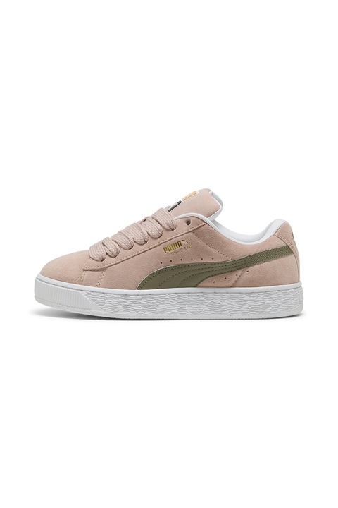 Puma, Велурени спортни обувки с кожа, Каки/Розово
