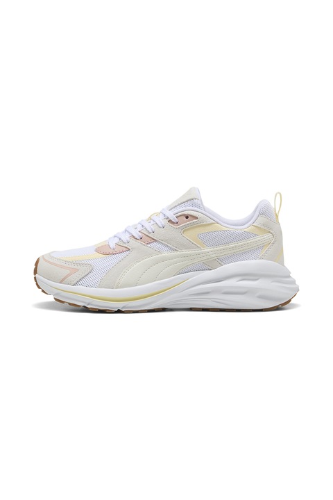Puma, Pantofi sport cu detalii din piele intoarsa Hypnotic LS, Galben/Piersica/Maro nisip