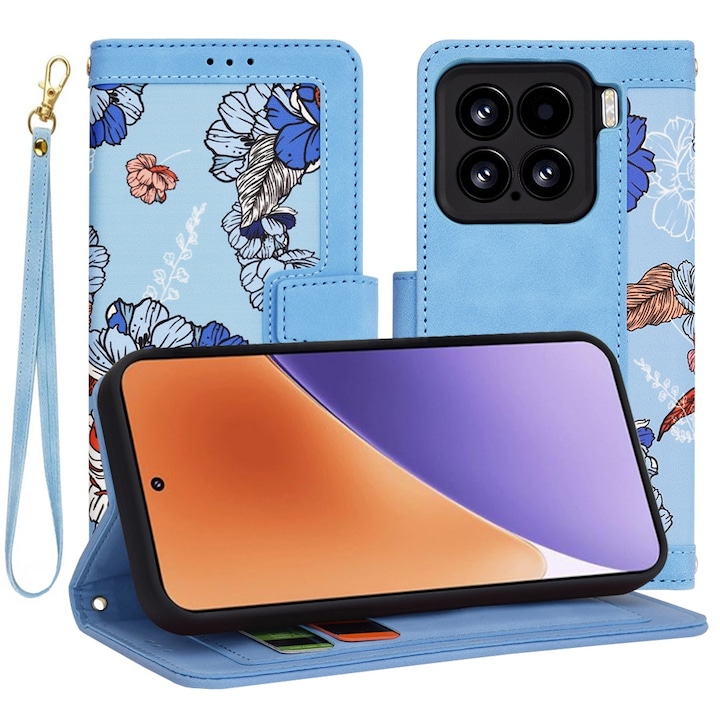 Калъф за Xiaomi 15, I66, Еко кожа, Vibrant Blue