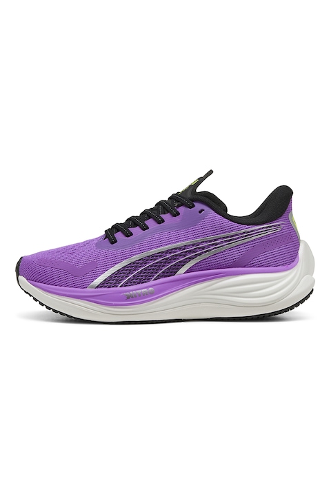 Puma, Pantofi pentru alergare Velocity Nitro 3 Radiant, Gri deschis, Roz fandango, Alb optic, 3