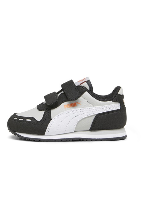Puma, Cabana Racer SL 20 tépőzáras műbőr sneaker, Mandarinszín/Törtfehér/Antracitszürke