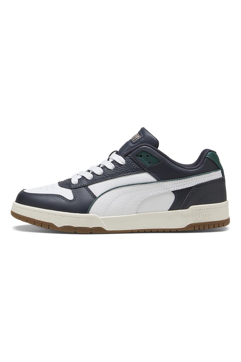 Puma, RBD Game bőr és műbőr sneaker, Sötétkék/Fehér/Tengerzöld