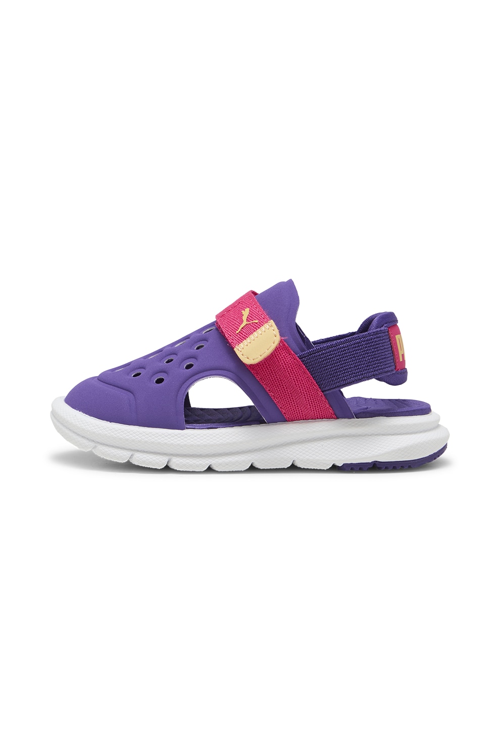 Puma, Sandale slingback cu inchidere velcro Evolve, Roz zmeuriu, Ametist, 24 EU