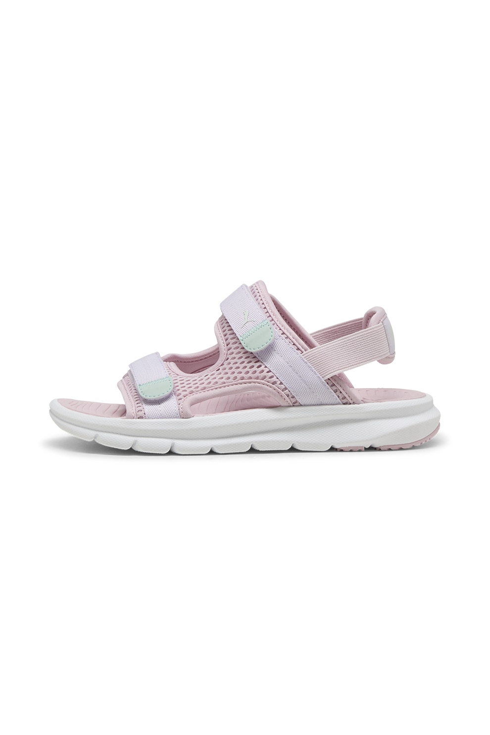 Puma, Sandale cu velcro Evolve, Alb, Roz pastel, 35.5 EU