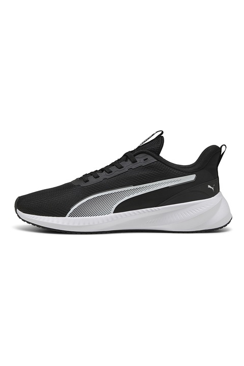 Puma, Мрежести обувки за бягане с лого, Черен/Светло сив/Бял