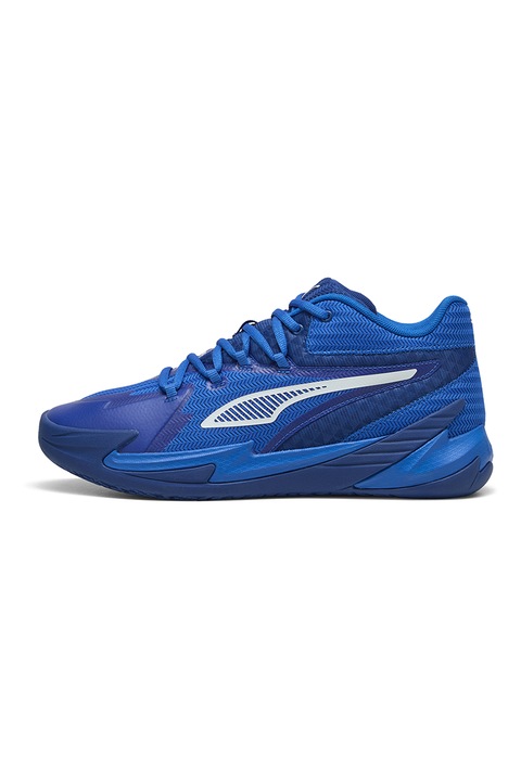 Puma, Pantofi cu detalii contrastante, pentru baschet The Dagger, Albastru inchis/Albastru royal/Alb optic