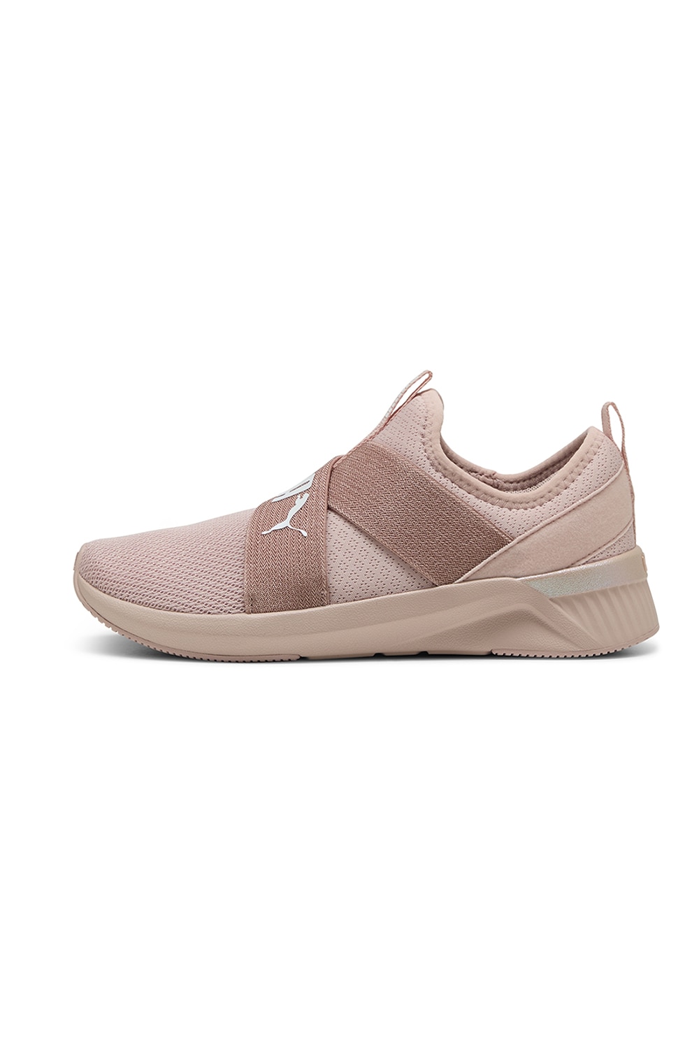 Puma, Pantofi sport cu garnituri din plasa si logo, Roz prafuit, 3