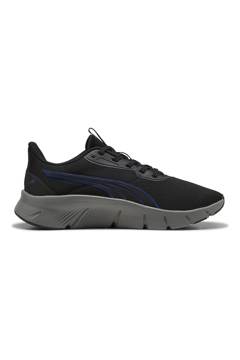 Puma, Pantofi Flexfocus Lite din plasa cu logo, pentru alergare, Negru, Gri inchis, 7.5