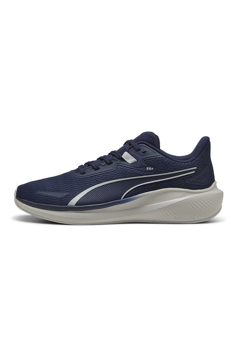 Puma, Pantofi low-cut din material textil pentru alergare, Crem/Bleumarin