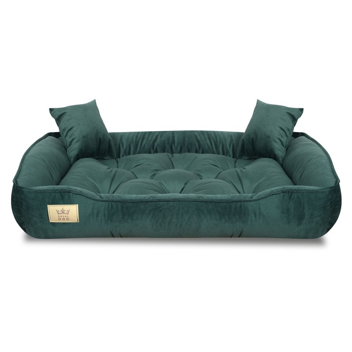 Кучешко легло, AIO Factory, 75x65 см, зелено, с включени две възглавници