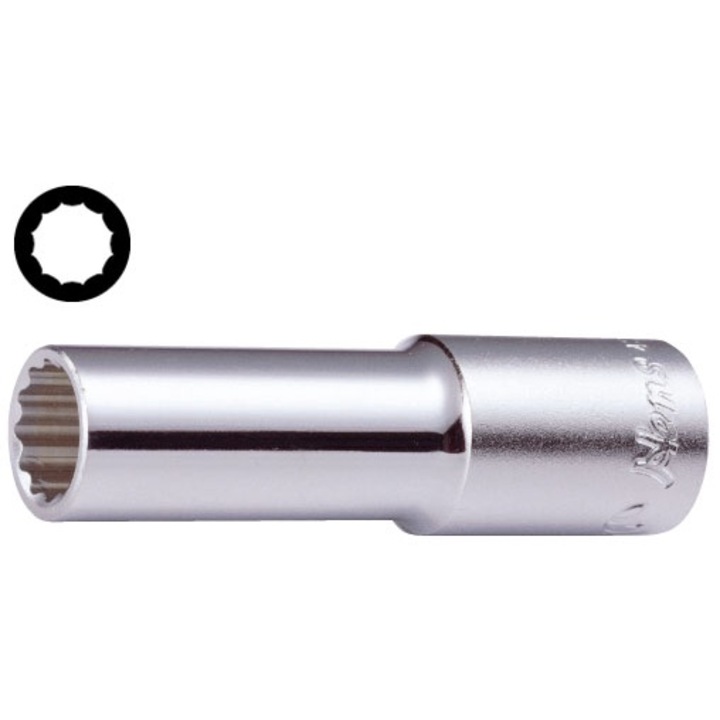 Cheie tubulara de impact, prindere 1/2 inch, deschidere cheie 17 mm, lungime 76 mm