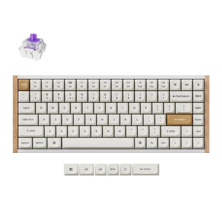 Клавиатура Keychron K2 HE Special Edition Wireless Magnetic 2.4GHz, Bluetooth 5.1, USB, RGB, Hot-Swap, Gateron Double-Rail Magnetic Nebula Switch, Бял K2H-Q1