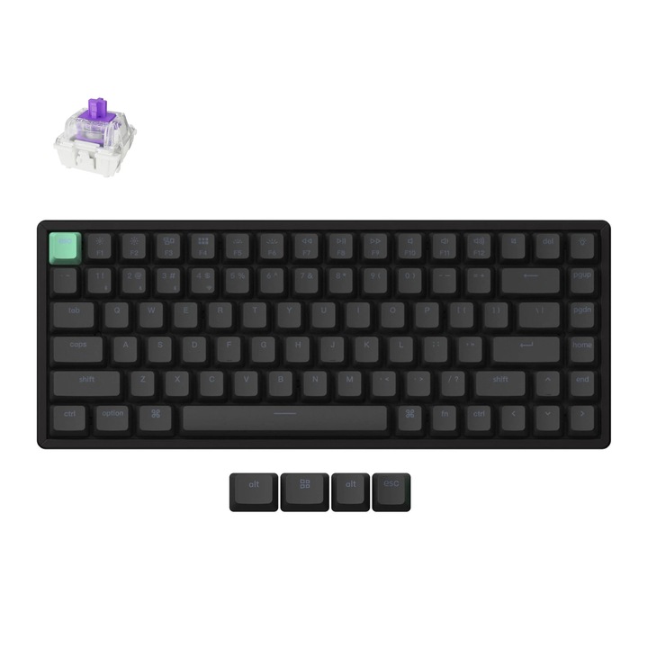 Клавиатура Keychron K2 HE Wireless Magnetic 2.4GHz, Bluetooth 5.1, USB, RGB, Hot-Swap, Gateron Double-Rail Magnetic Nebula Switch, черен K2H-J1