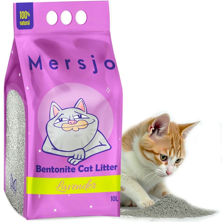 Bentonit nisip pentru pisici lavanda LAVENDER 10l